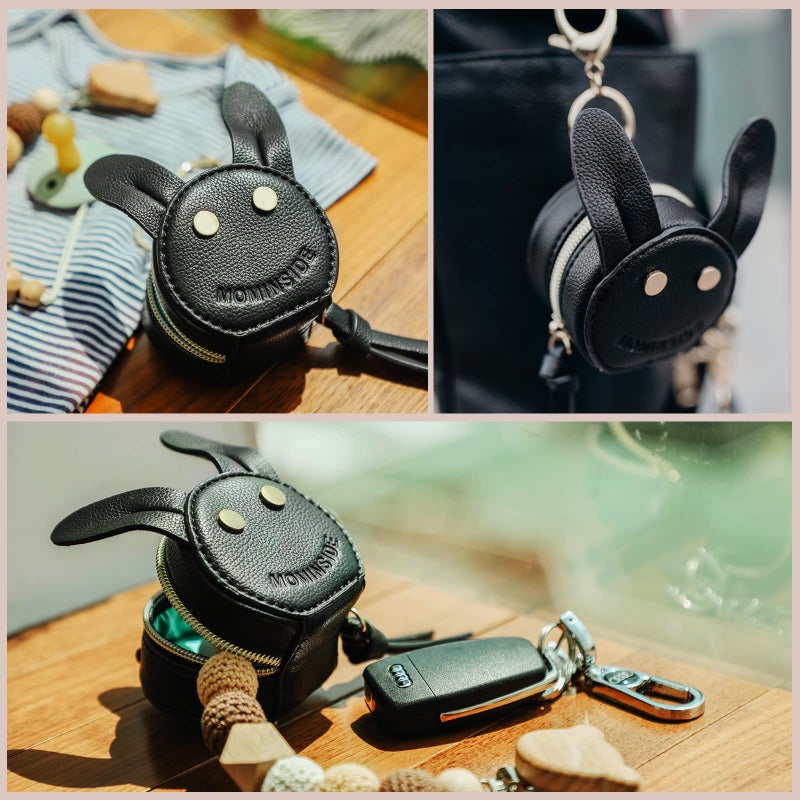 MOMINSIDE حافظة مصاصة MOMINSIDE مع مقبض - حافظة المصاصة تتصل بسهولة بحقيبة الحفاضات أو الحقيبة وتحمل 2 مصاصة أو واقي حلمة حافظة المصاصة مع مشبك وغطاء، حافظة مع قفل - Image 2